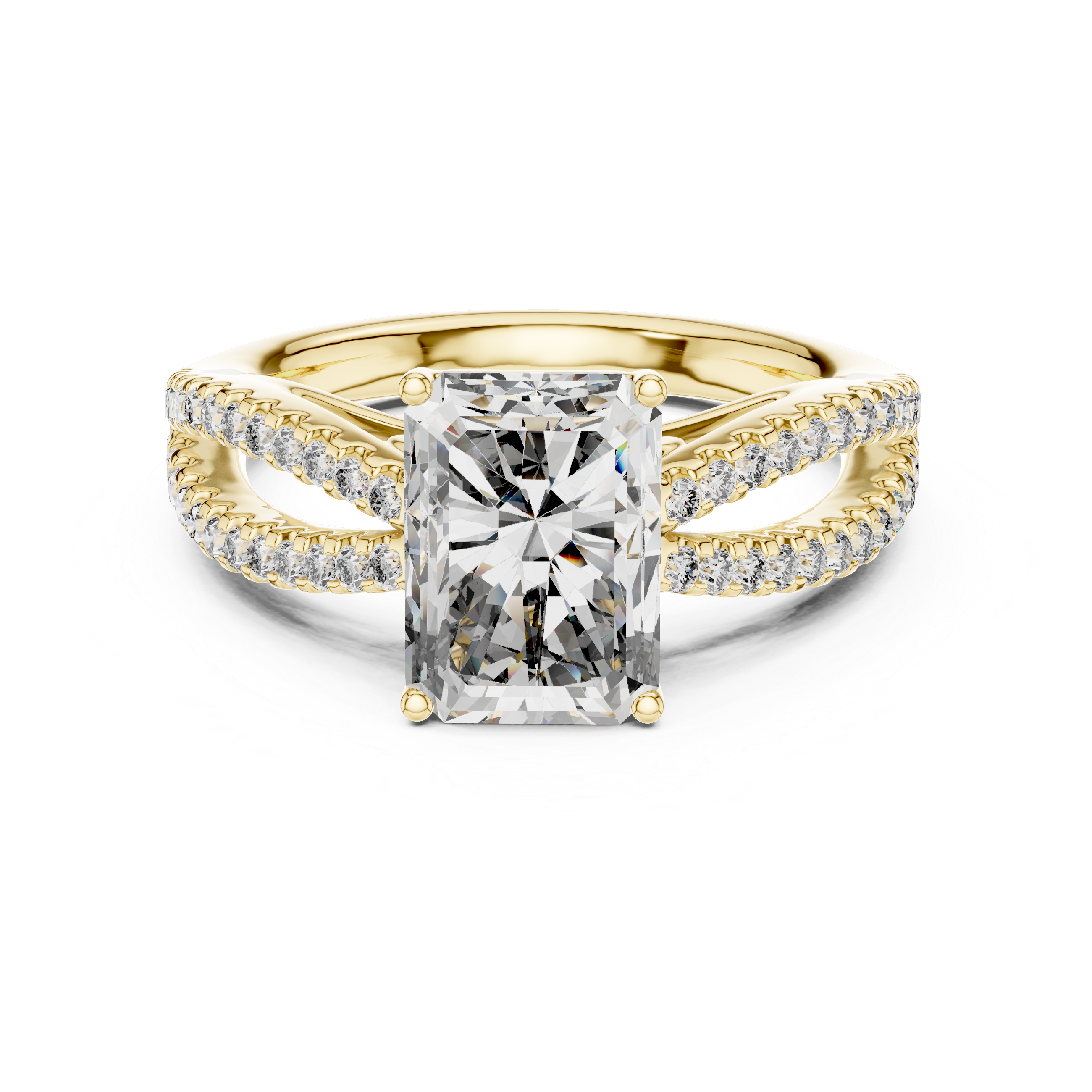 2.4 Carat Emerald Cut Moissanite Ring