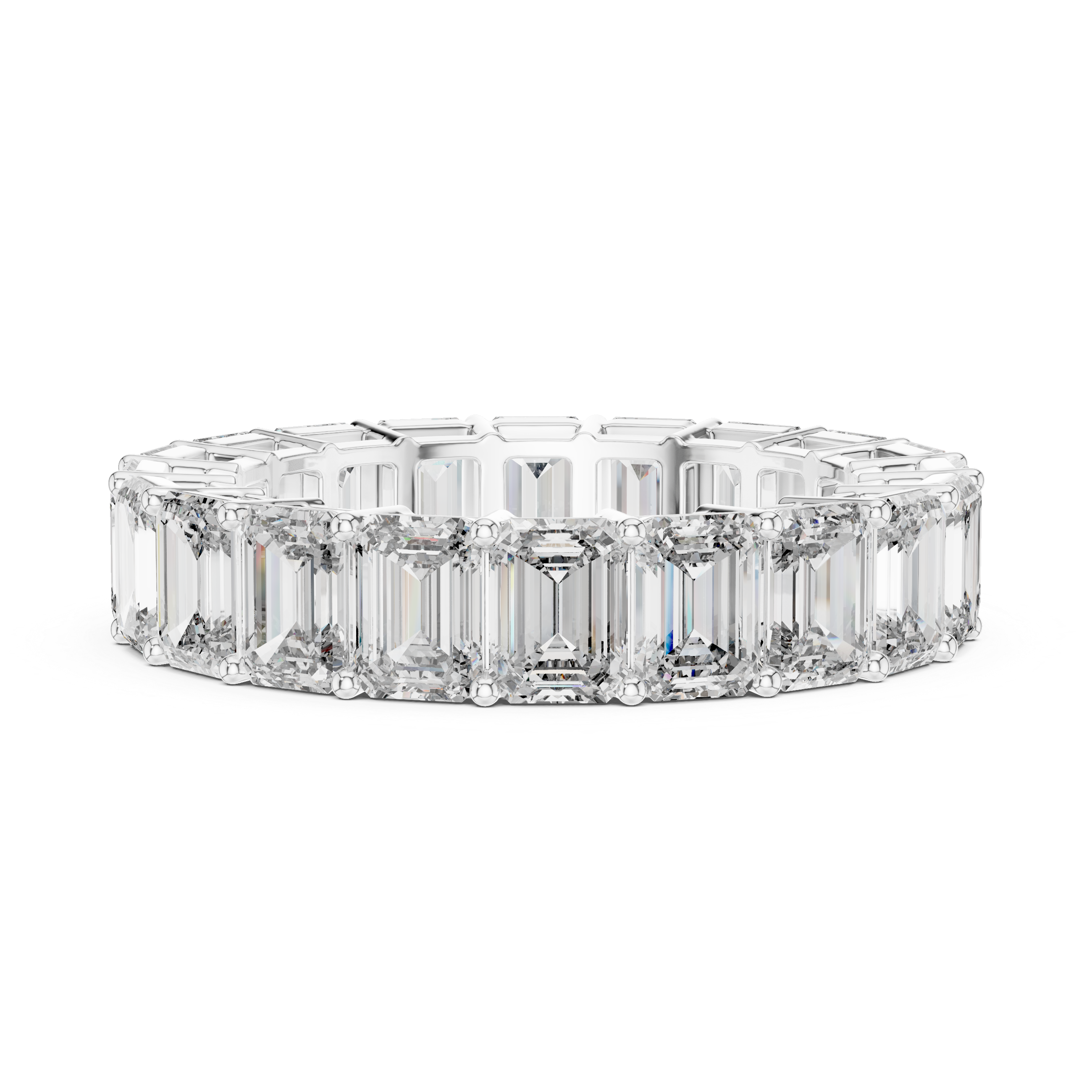 6 carat - 4.7 mm Glamorous Emerald cut Moissanit Band