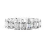 6 carat - 4.7 mm Glamorous Emerald cut Moissanit Band