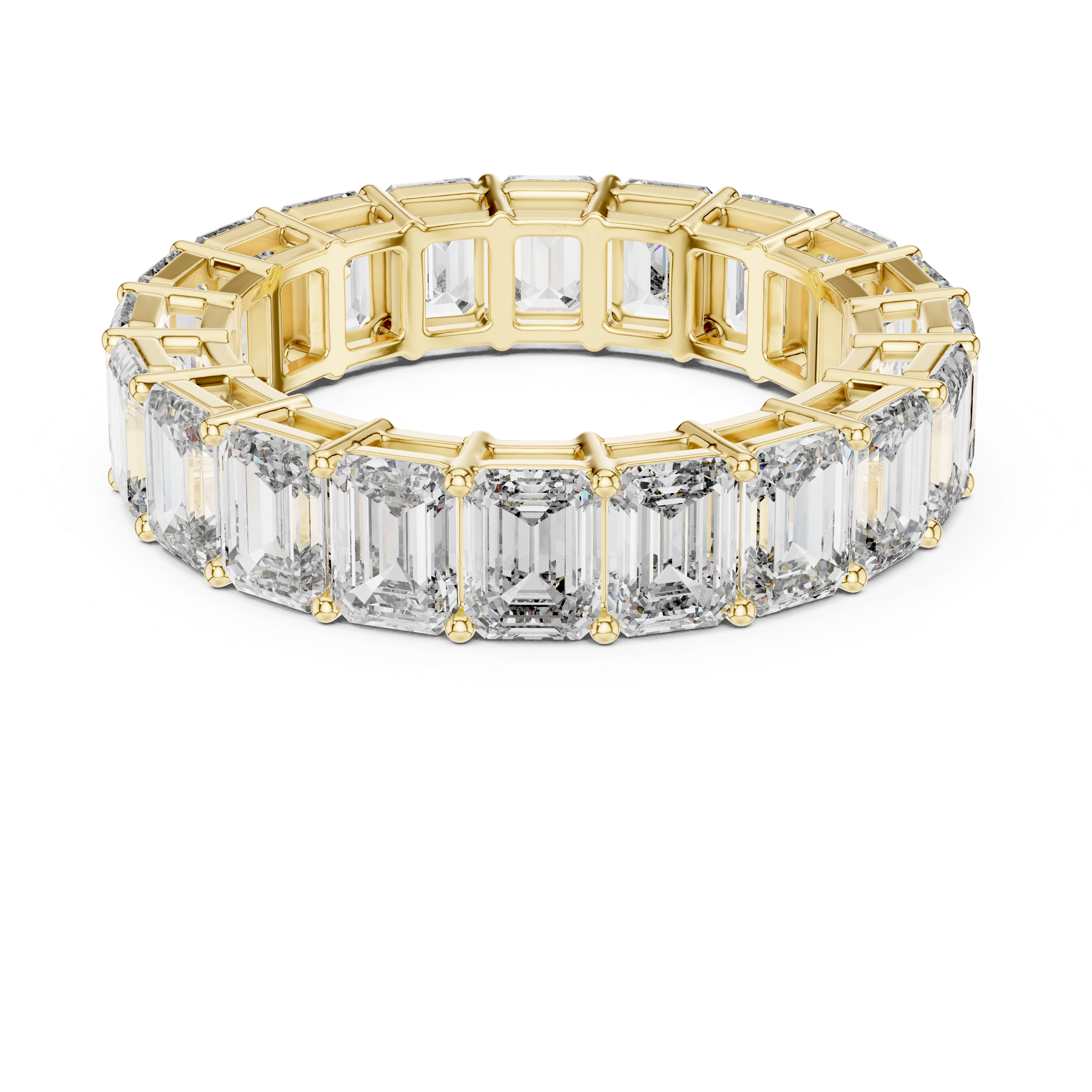 6 carat - 4.7 mm Glamorous Emerald cut Moissanit Band