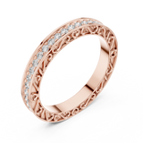 2.5 mm Vintage style Moissanite Band