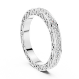 2.5 mm Vintage style Moissanite Band