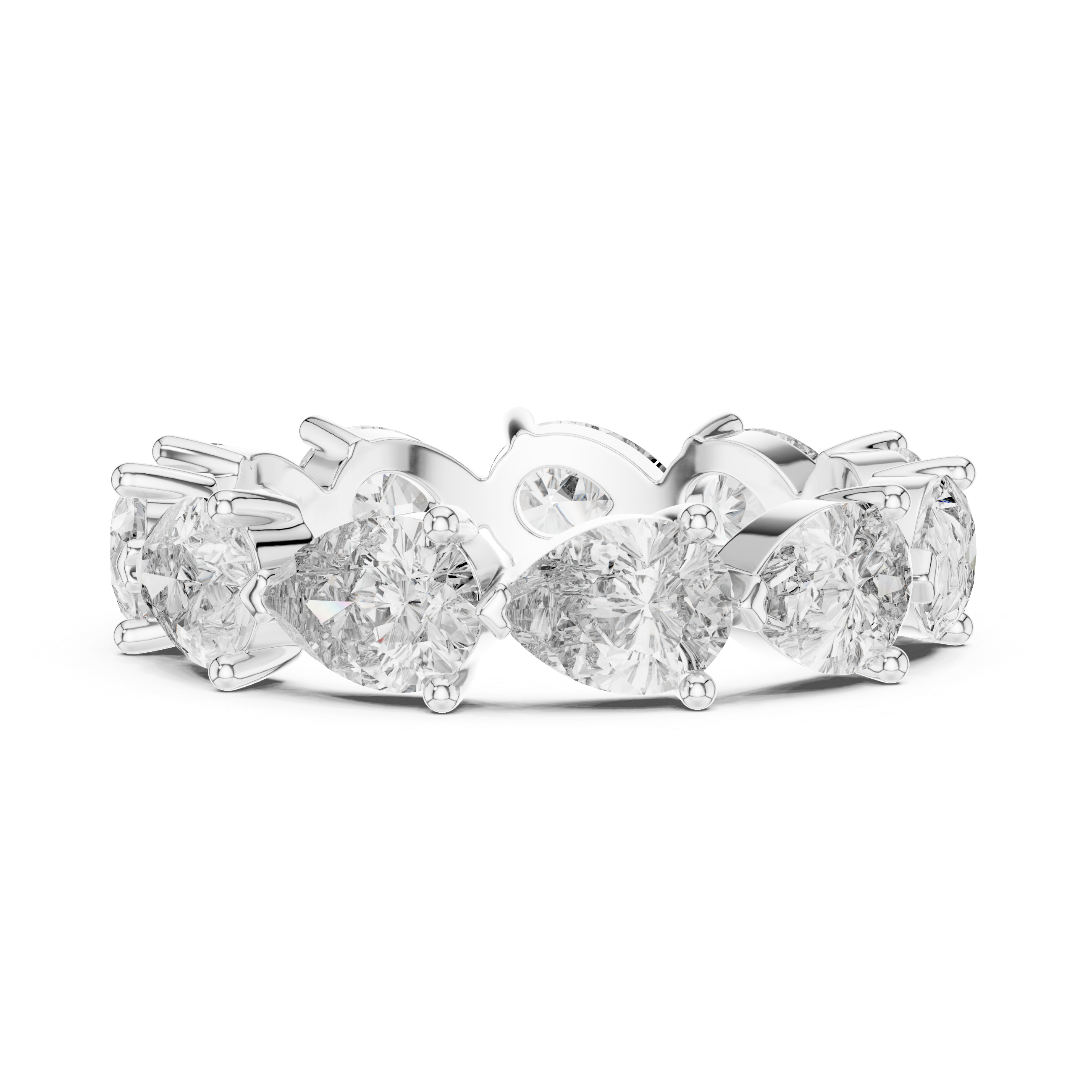 3.13 Carat - 4.19 mm Pear cut Gracious Moissanite Band