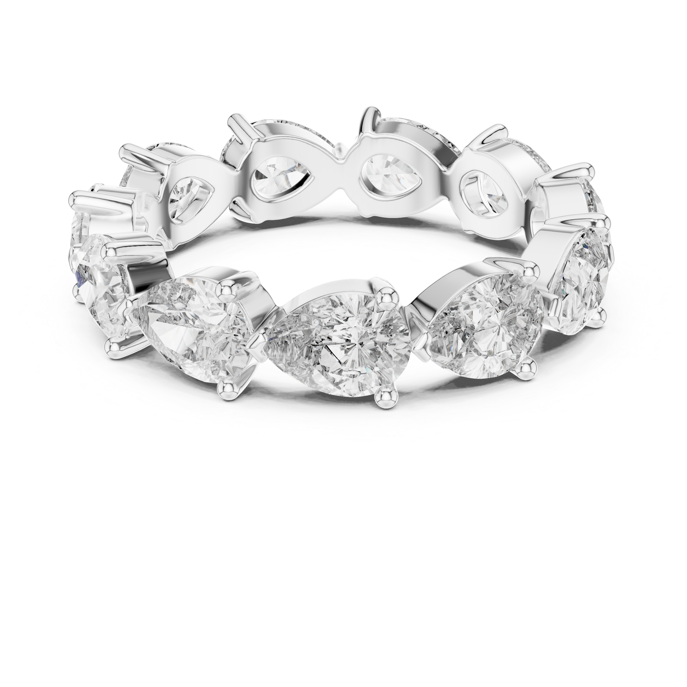 3.13 Carat - 4.19 mm Pear cut Gracious Moissanite Band