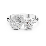 0.65 Carat Old Money Style Two Stone Moissanite Ring