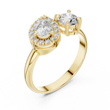 0.65 Carat Old Money Style Two Stone Moissanite Ring