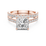 2.4 Carat Princess Cut Moissanite Ring with Band