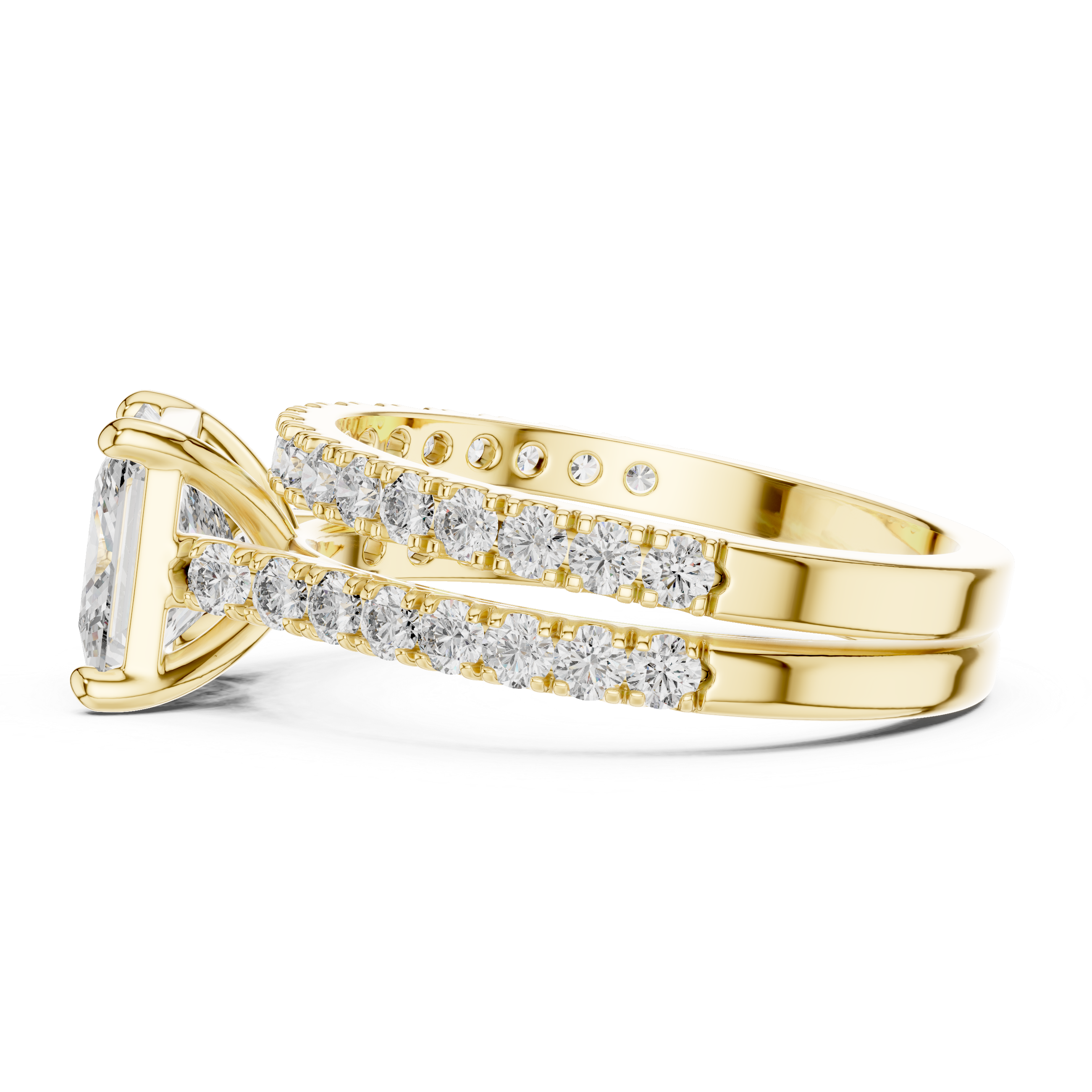 2.4 Carat Princess Cut Moissanite Ring with Band