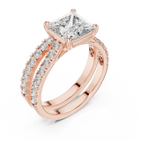 2.4 Carat Princess Cut Moissanite Ring with Band