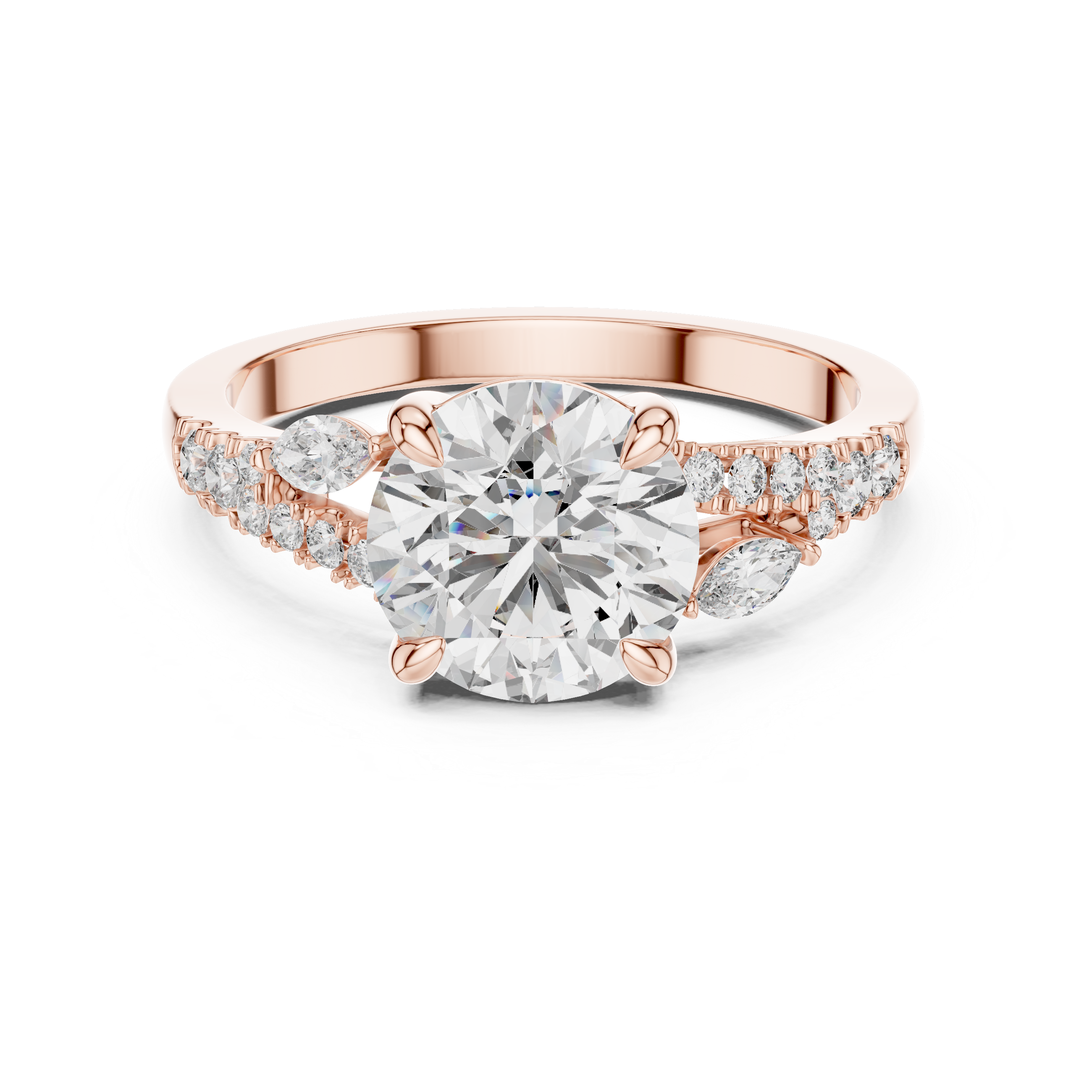 2.2 Carat Lux Band Round Cut Moissanite Ring