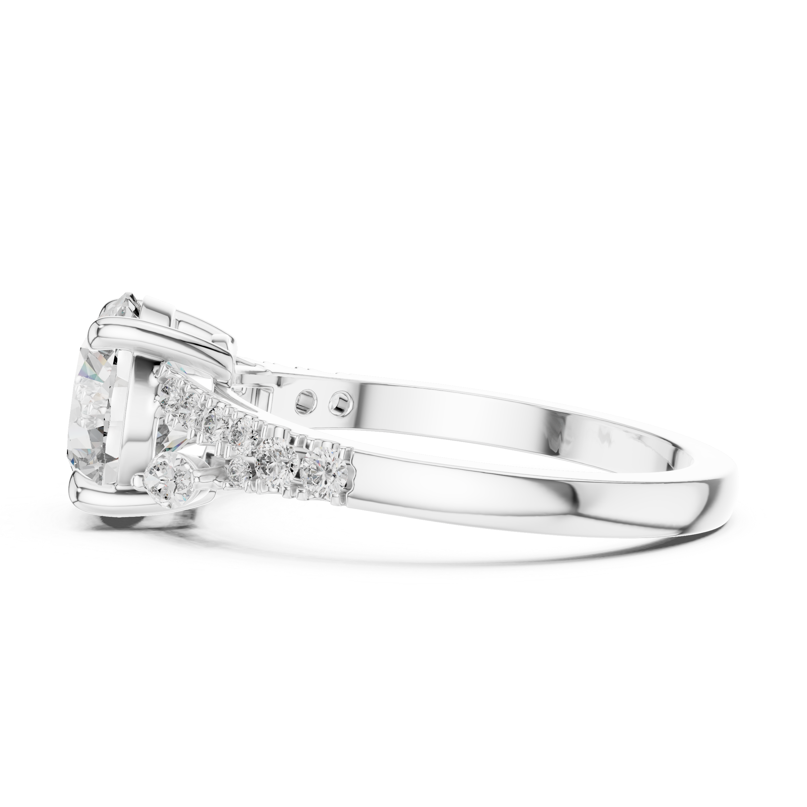 2.2 Carat Lux Band Round Cut Moissanite Ring