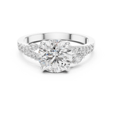 2.2 Carat Lux Band Round Cut Moissanite Ring