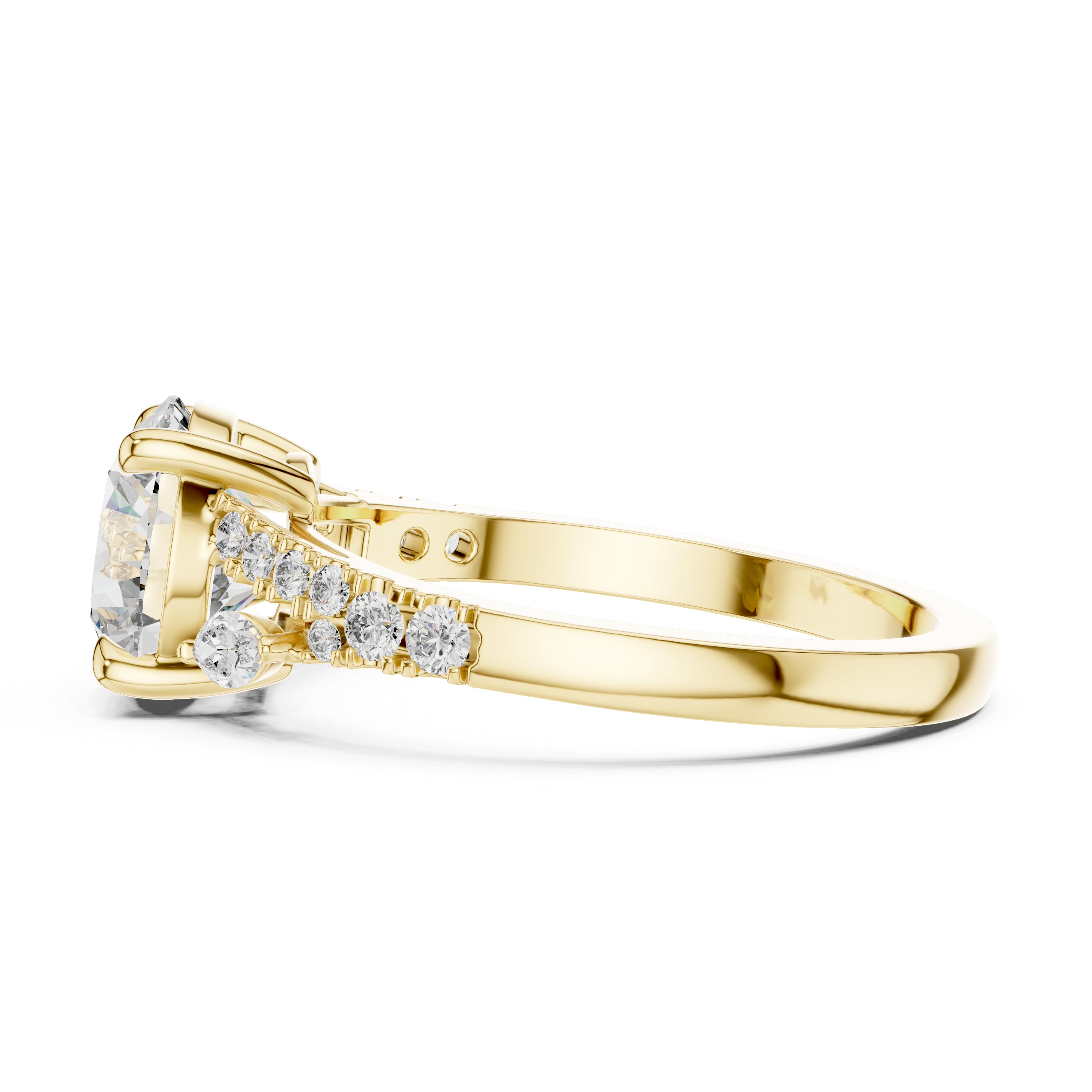 2.2 Carat Lux Band Round Cut Moissanite Ring