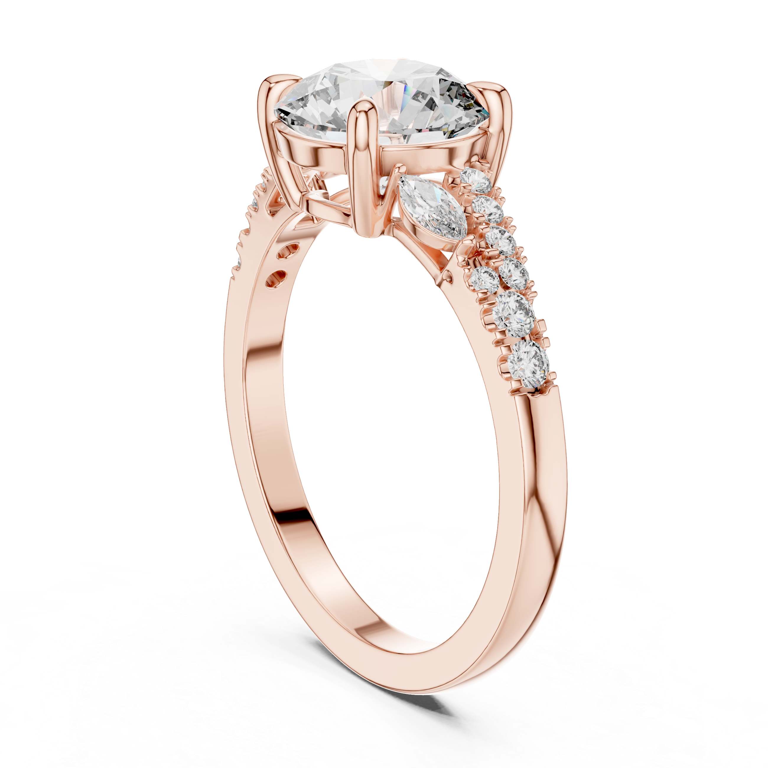 2.2 Carat Lux Band Round Cut Moissanite Ring