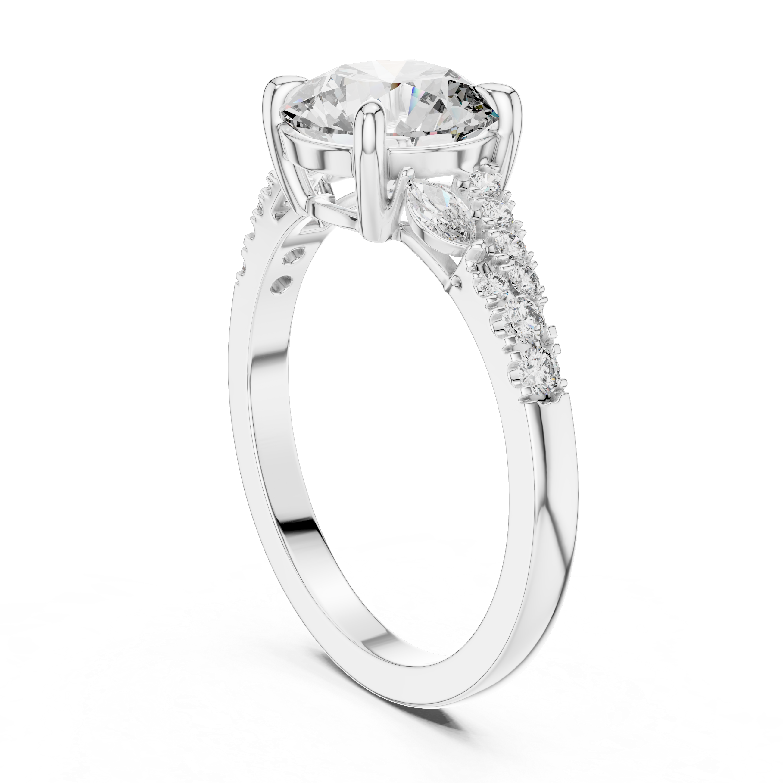 2.2 Carat Lux Band Round Cut Moissanite Ring