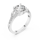 2.2 Carat Lux Band Round Cut Moissanite Ring