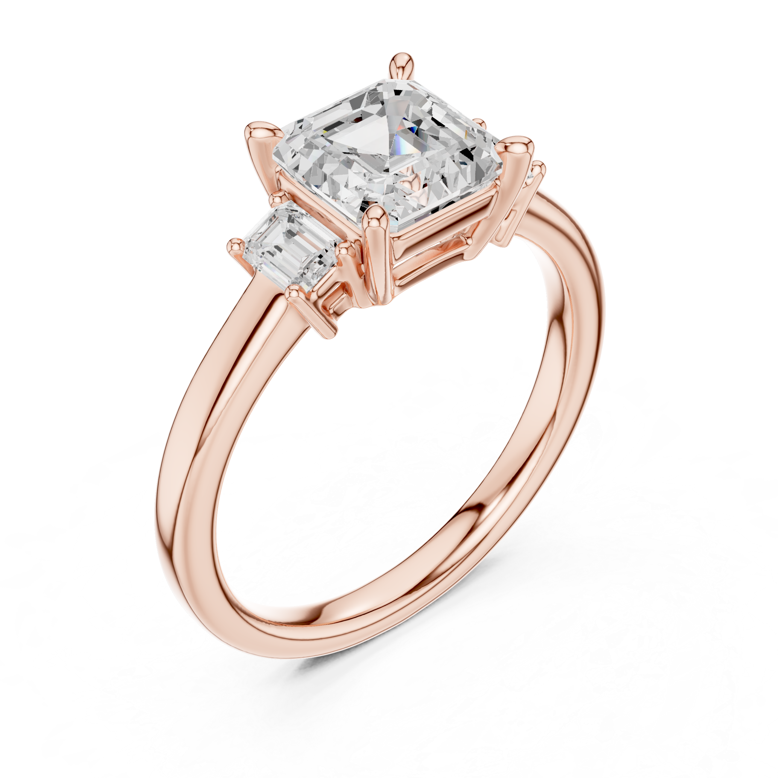 1.6 Carat Elegant Asscher cut Moissanite ring