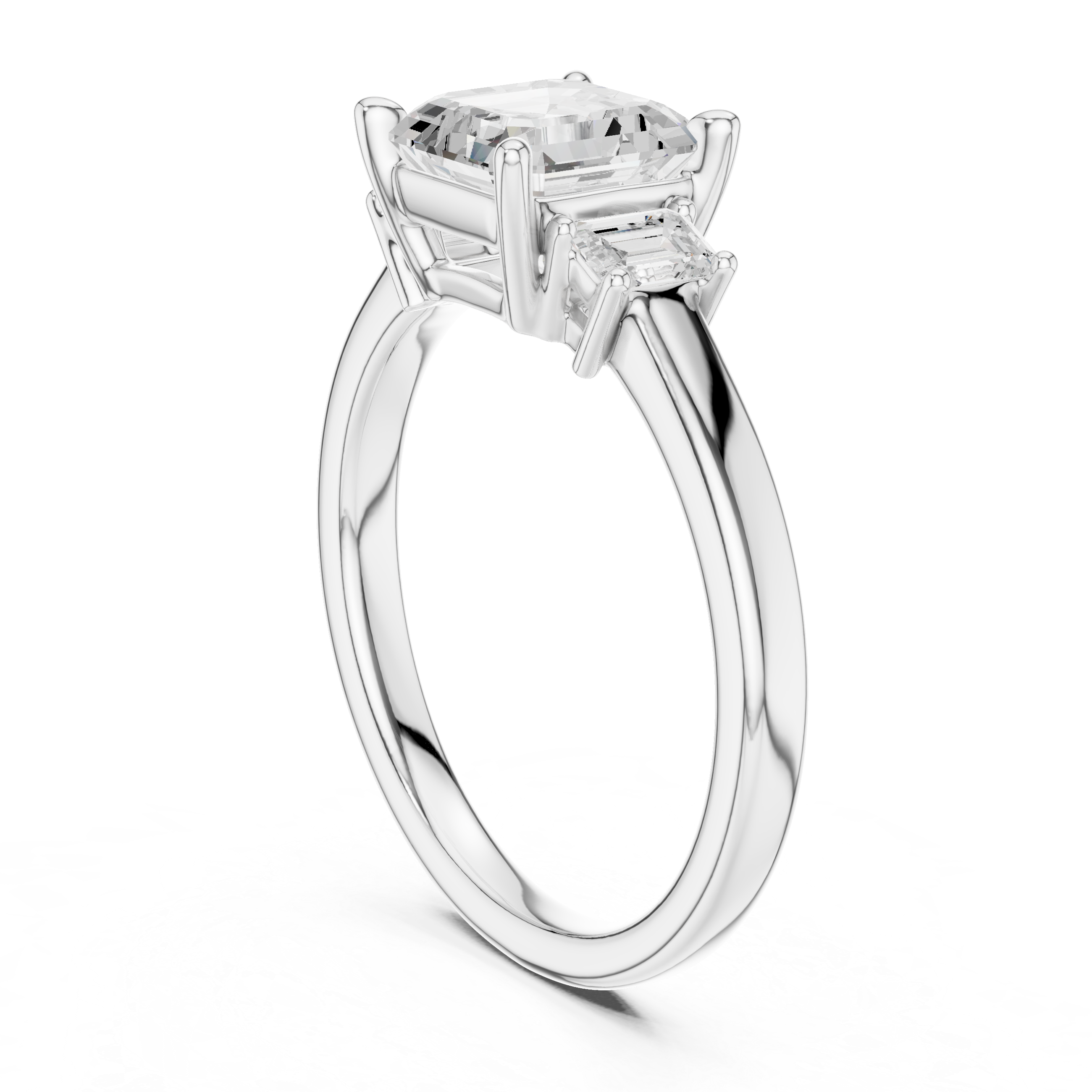 1.6 Carat Elegant Asscher cut Moissanite ring