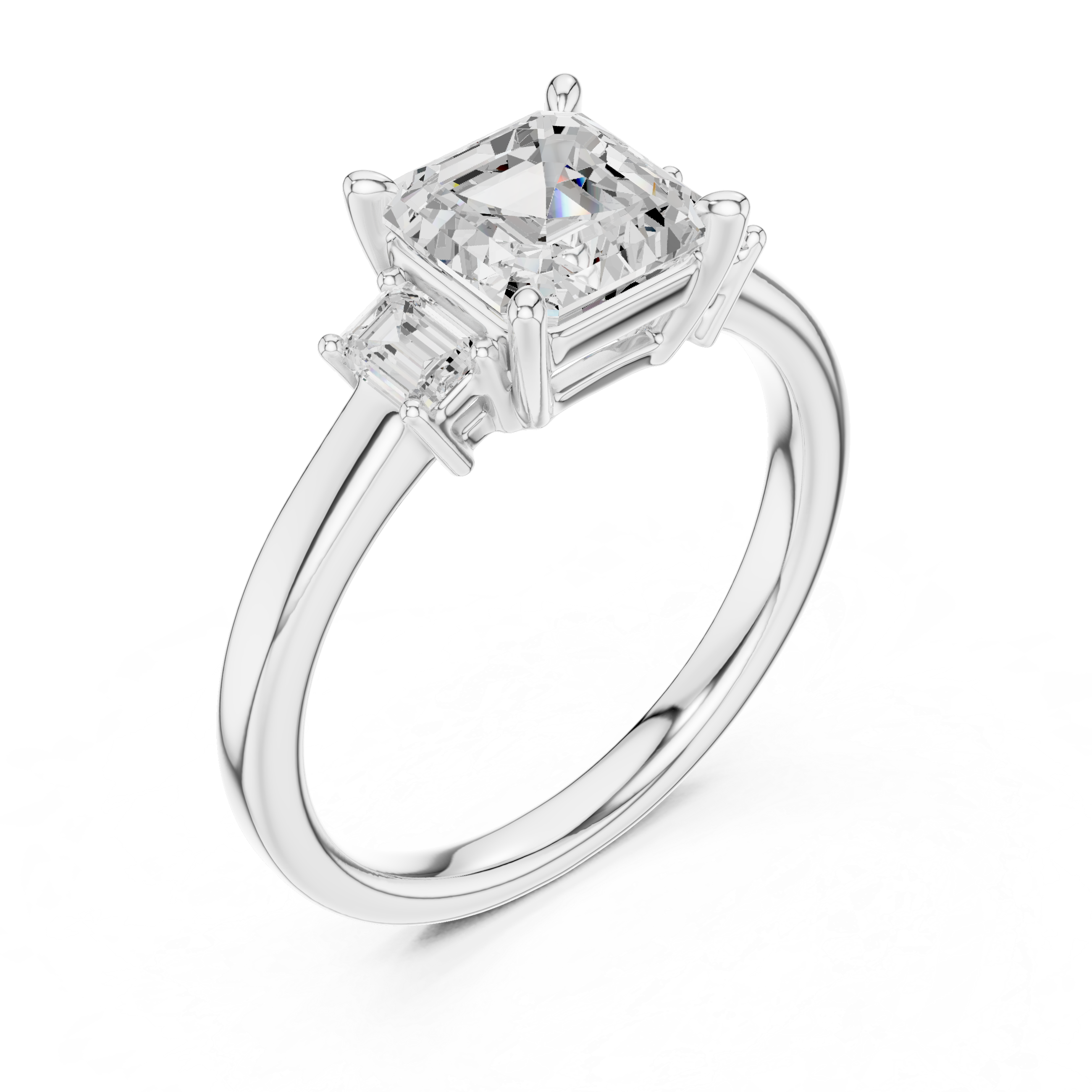 1.6 Carat Elegant Asscher cut Moissanite ring