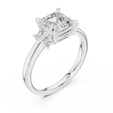 1.6 Carat Elegant Asscher cut Moissanite ring