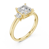 1.6 Carat Elegant Asscher cut Moissanite ring