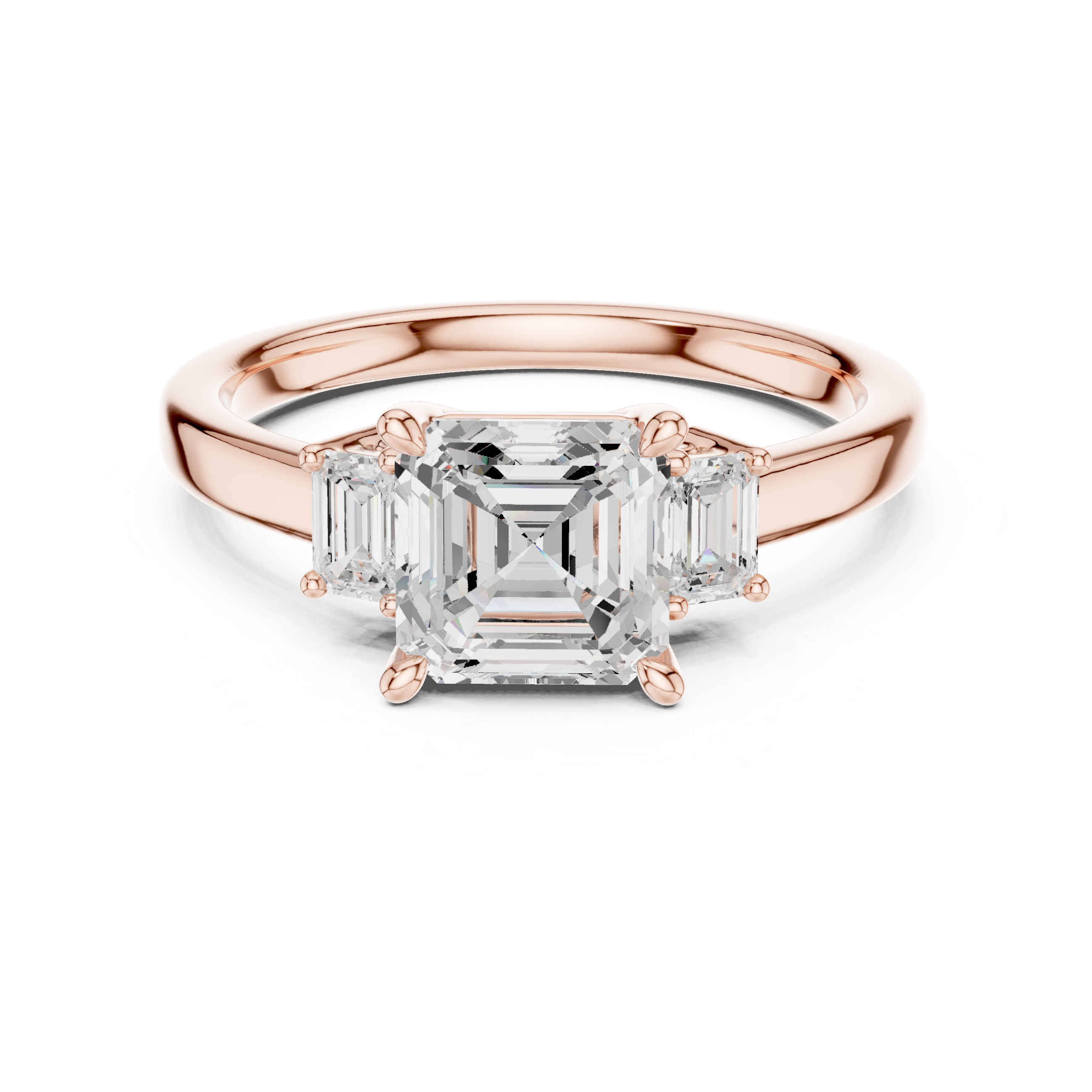 1.6 Carat Elegant Asscher cut Moissanite ring