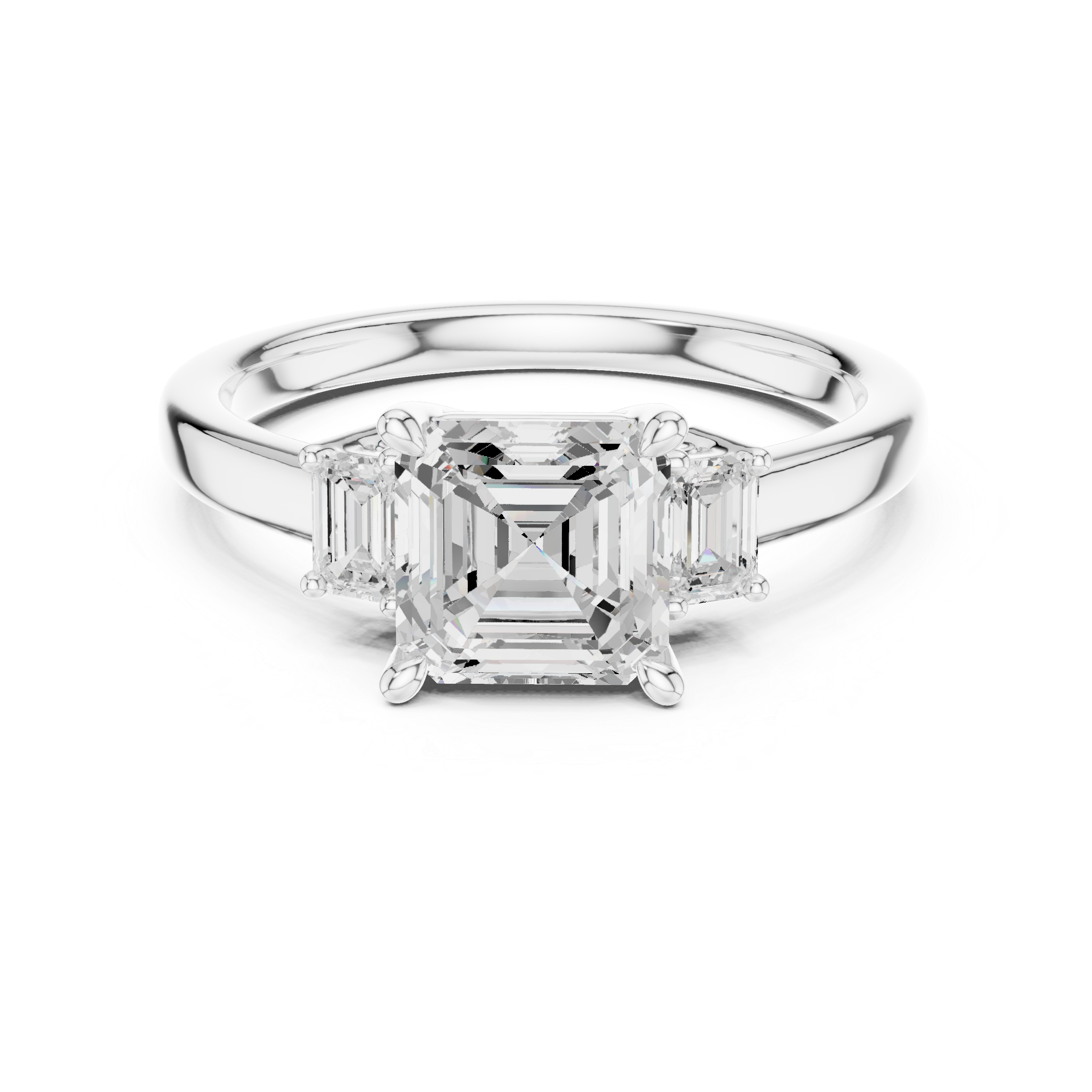 1.6 Carat Elegant Asscher cut Moissanite ring