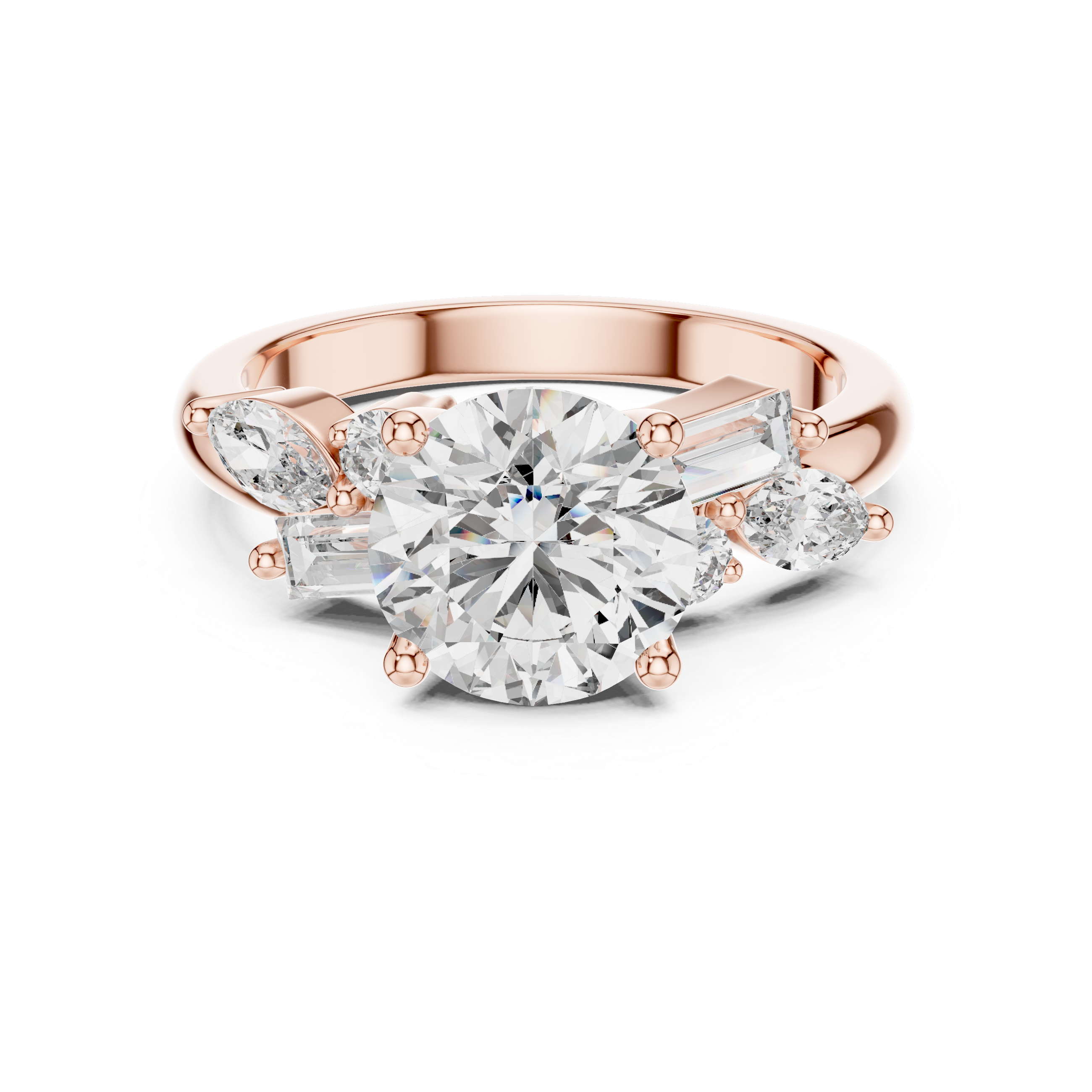2.7 Carat Multi Stone Round Cut Moissanite Ring