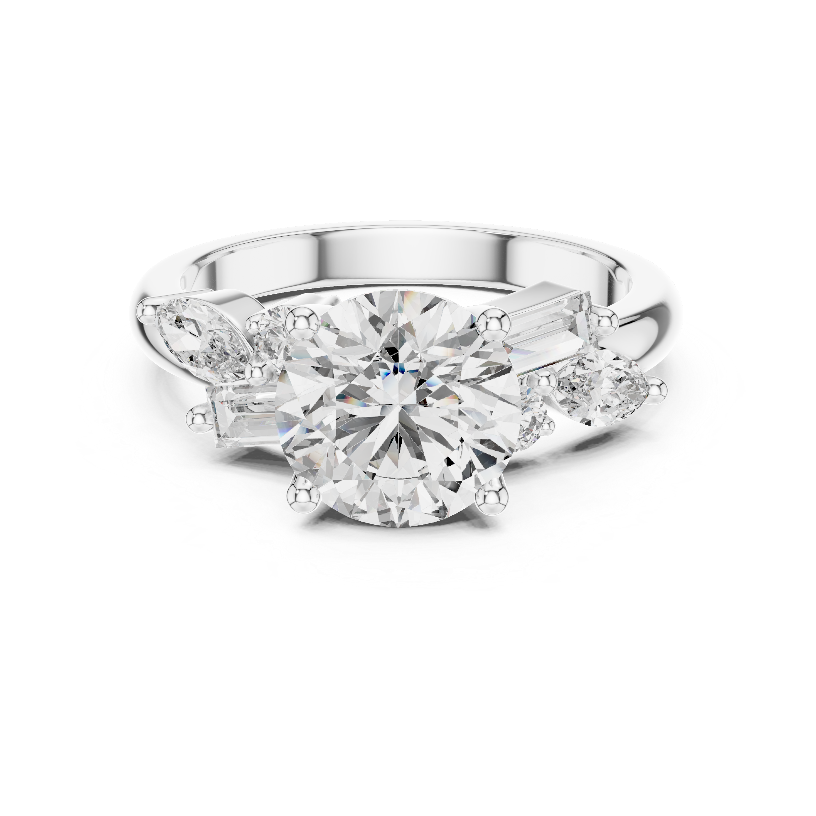 2.7 Carat Multi Stone Round Cut Moissanite Ring