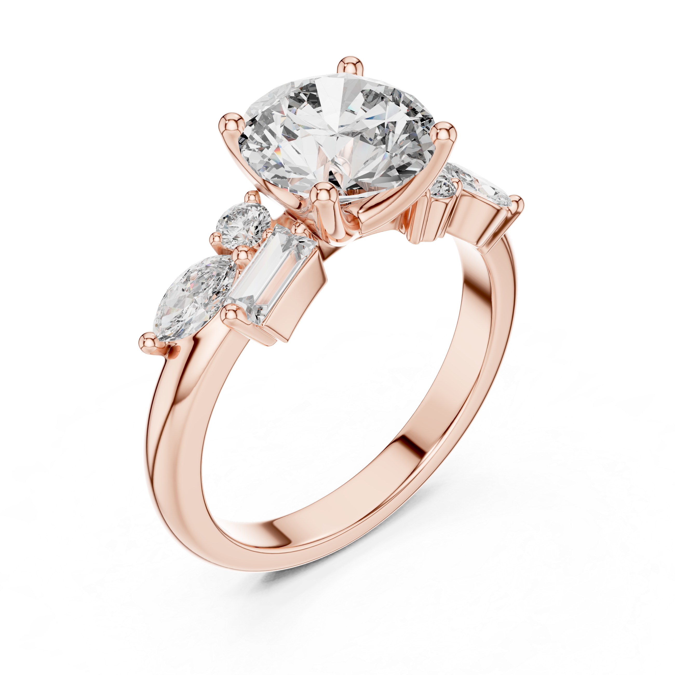 2.7 Carat Multi Stone Round Cut Moissanite Ring