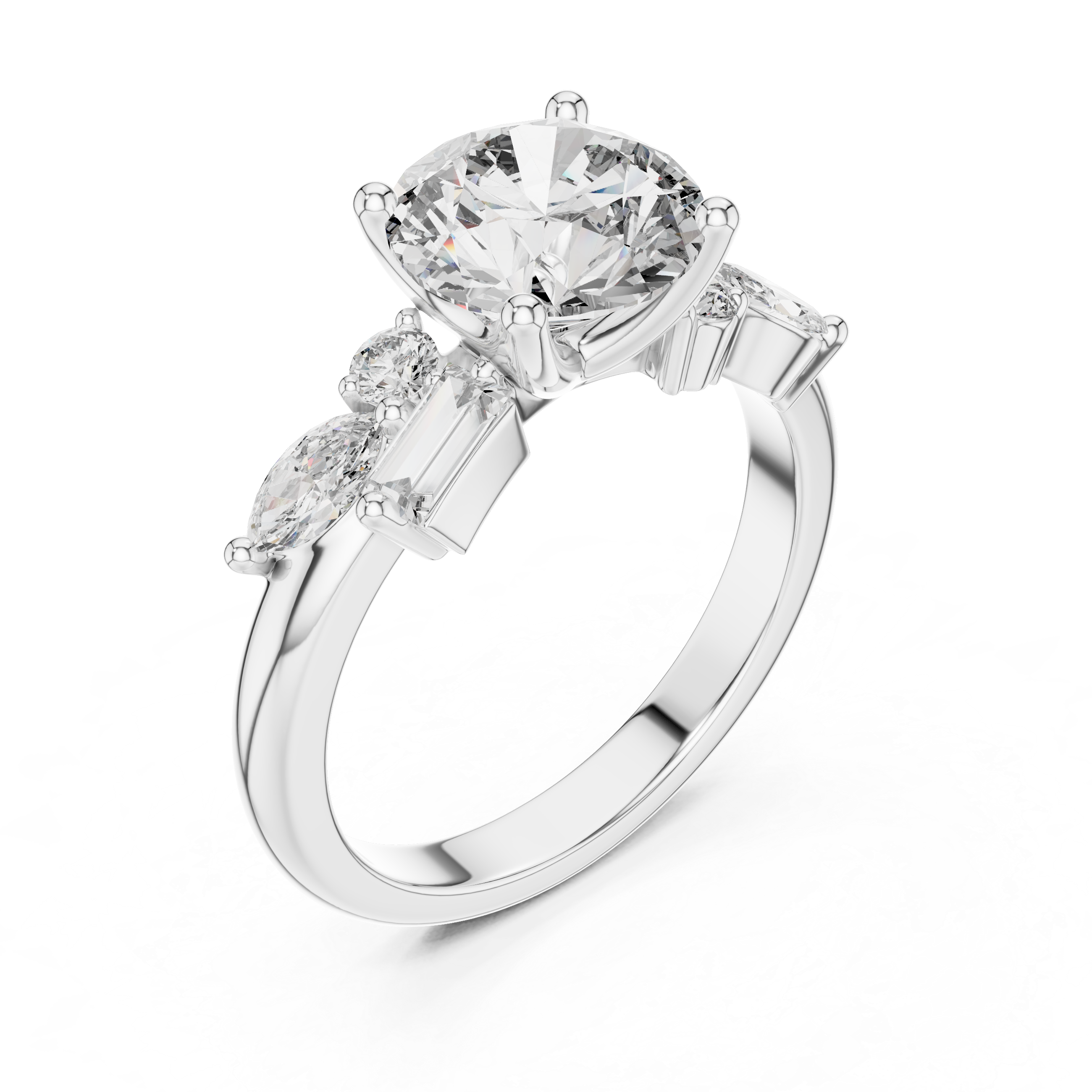 2.7 Carat Multi Stone Round Cut Moissanite Ring