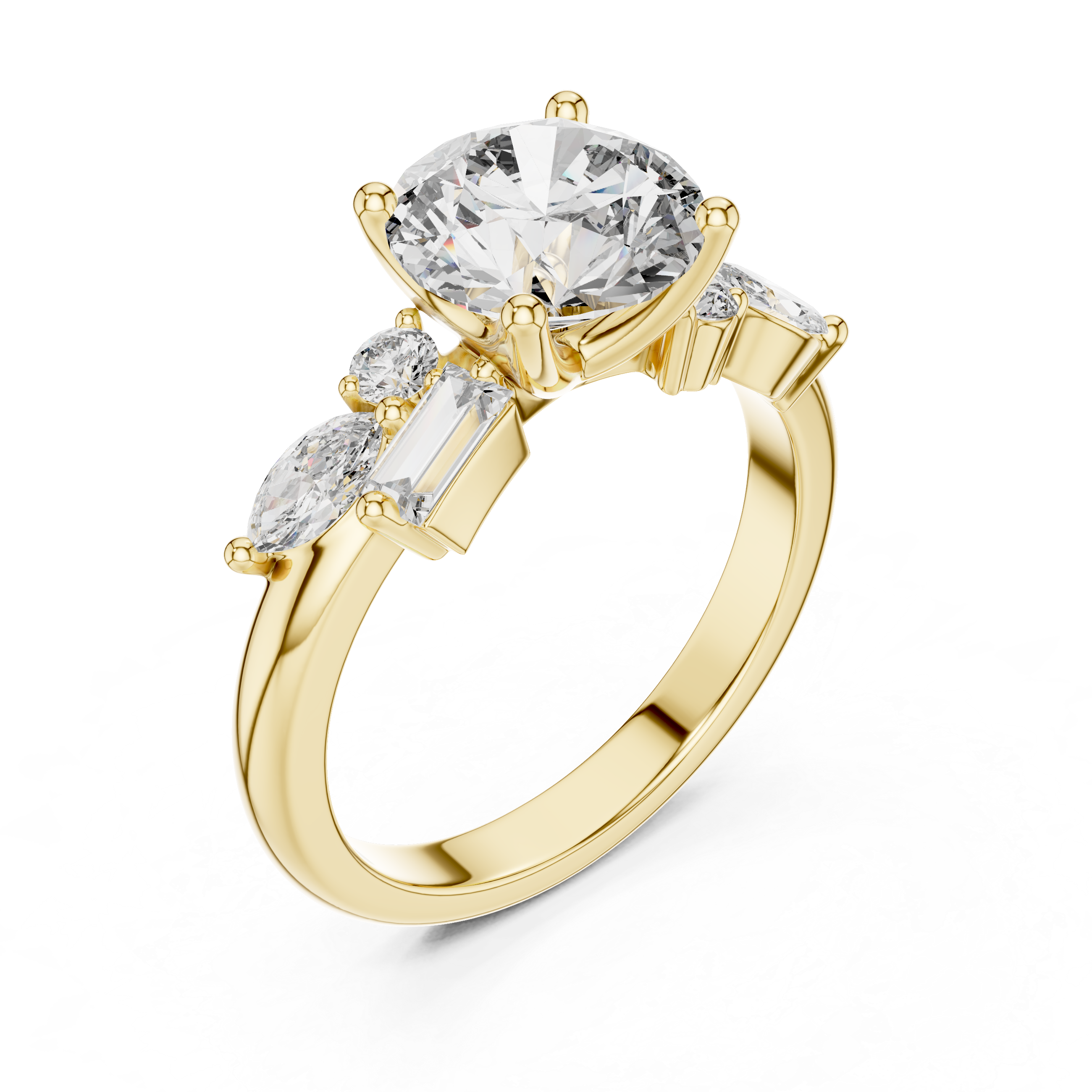 2.7 Carat Multi Stone Round Cut Moissanite Ring