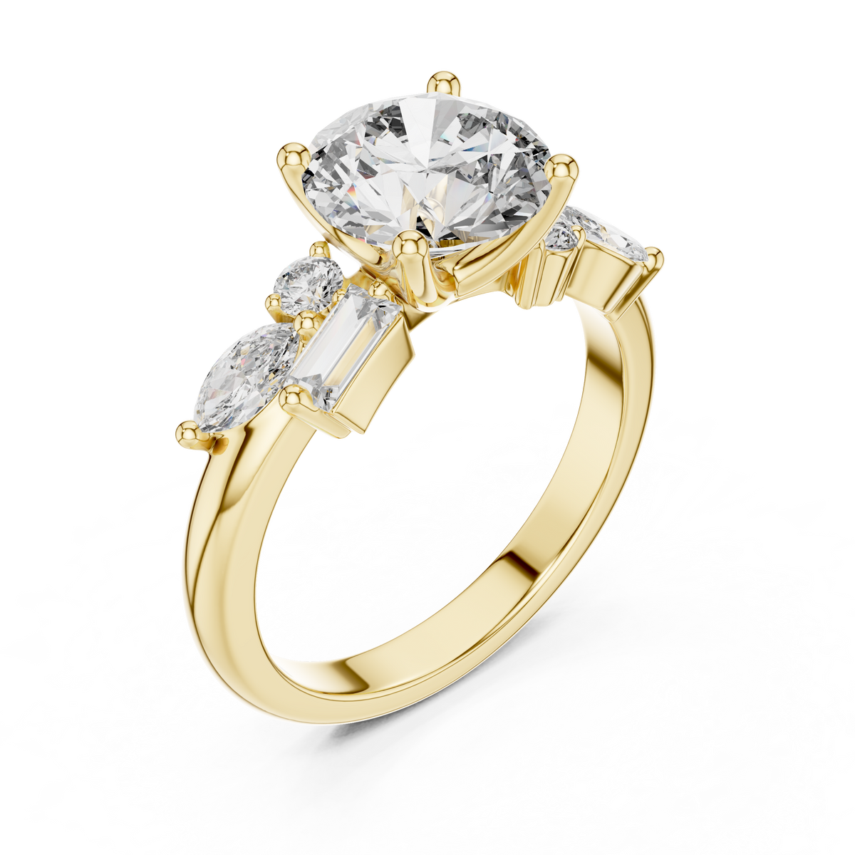 2.7 Carat Multi Stone Round Cut Moissanite Ring
