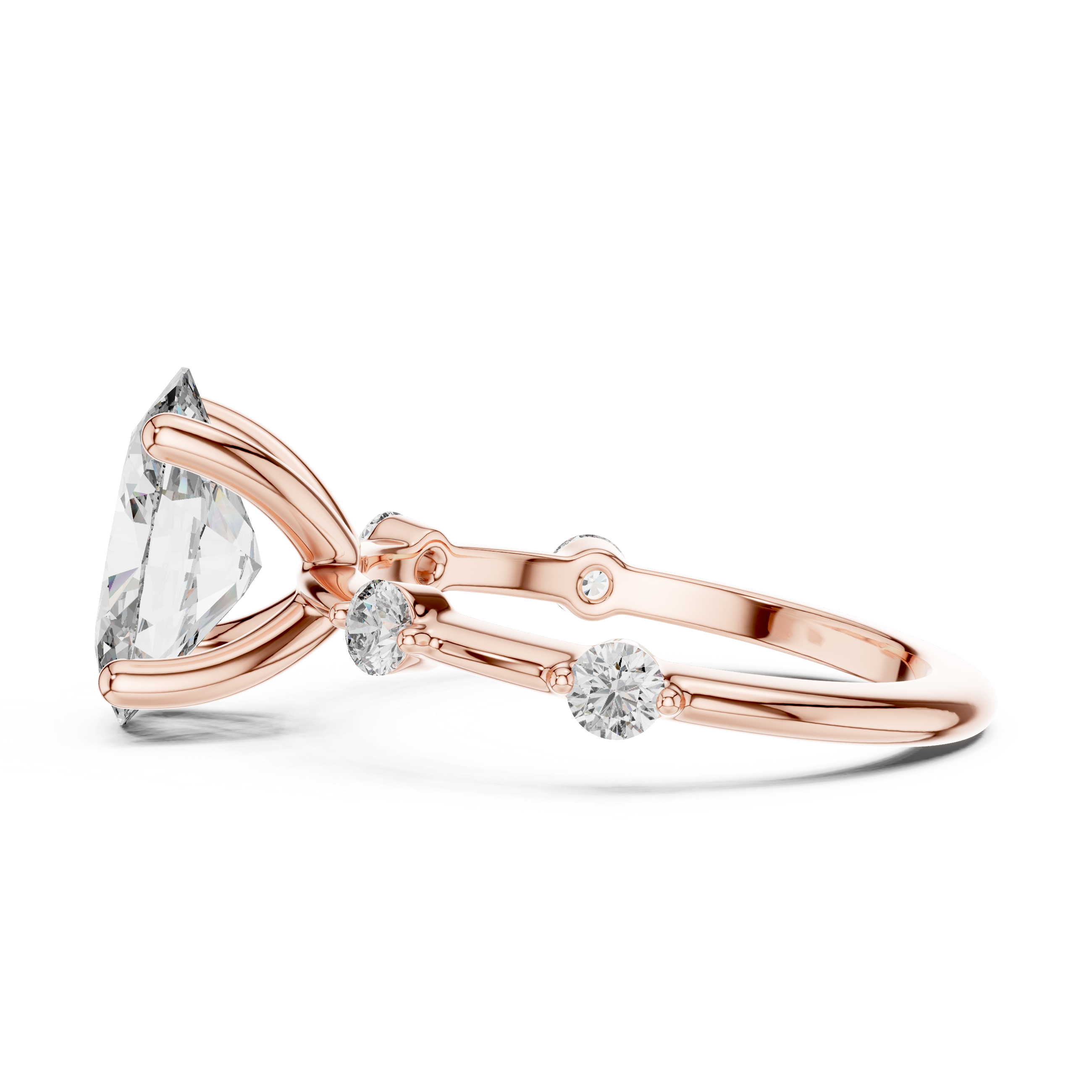 2.2 Carat Fancy Oval Cut Moissanite Ring