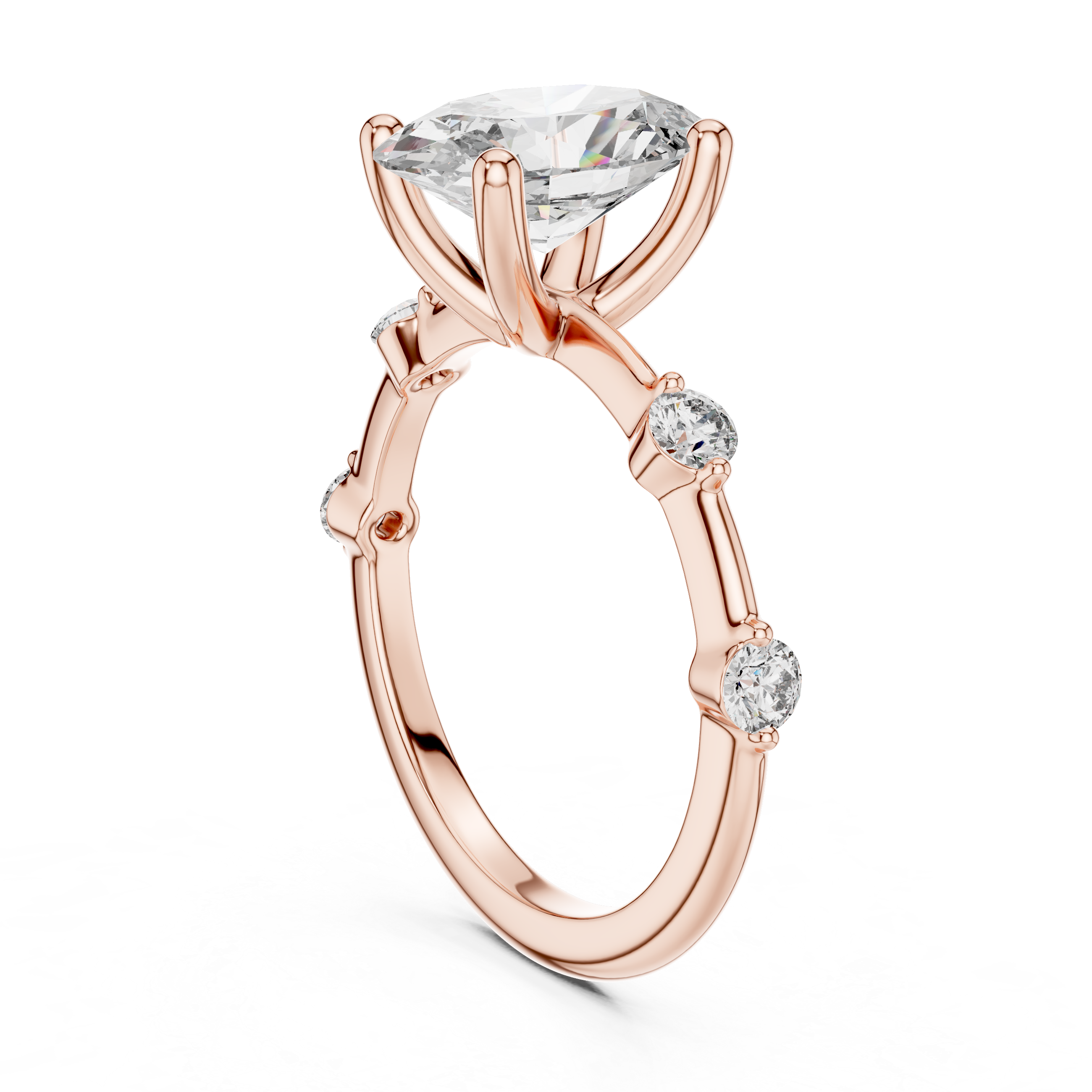 2.2 Carat Fancy Oval Cut Moissanite Ring