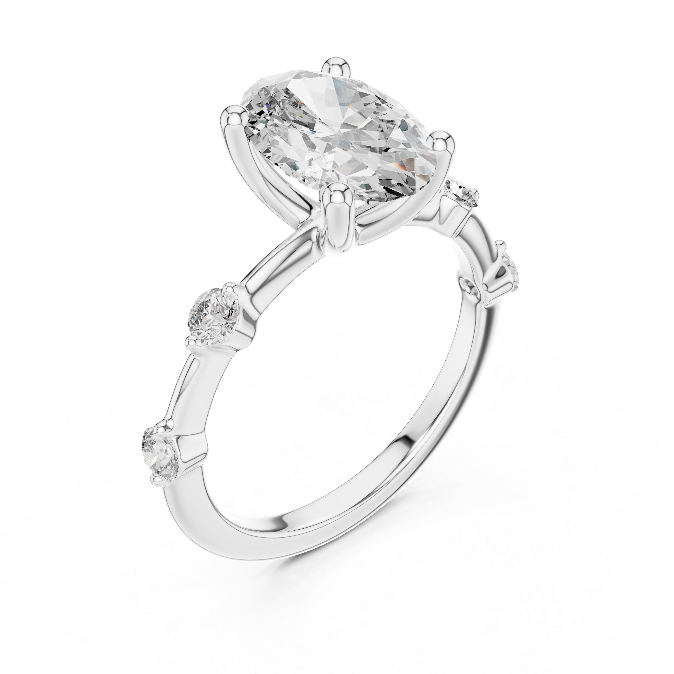 2.2 Carat Fancy Oval Cut Moissanite Ring