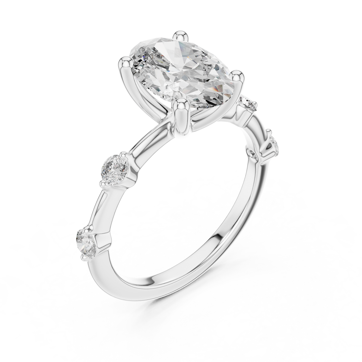 2.2 Carat Fancy Oval Cut Moissanite Ring