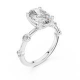 2.2 Carat Fancy Oval Cut Moissanite Ring