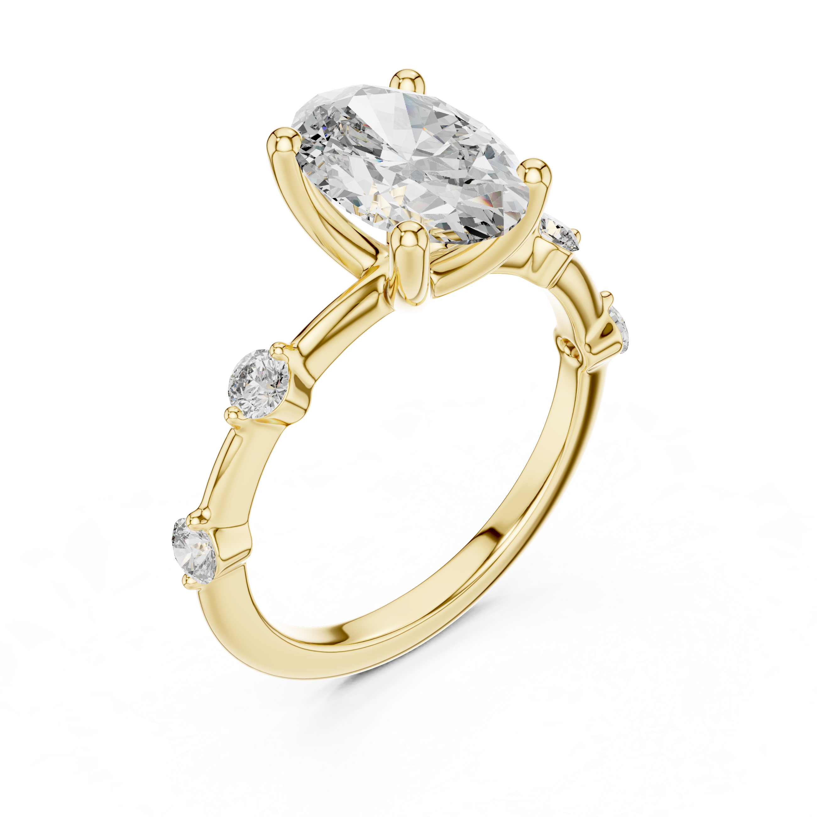 2.2 Carat Fancy Oval Cut Moissanite Ring