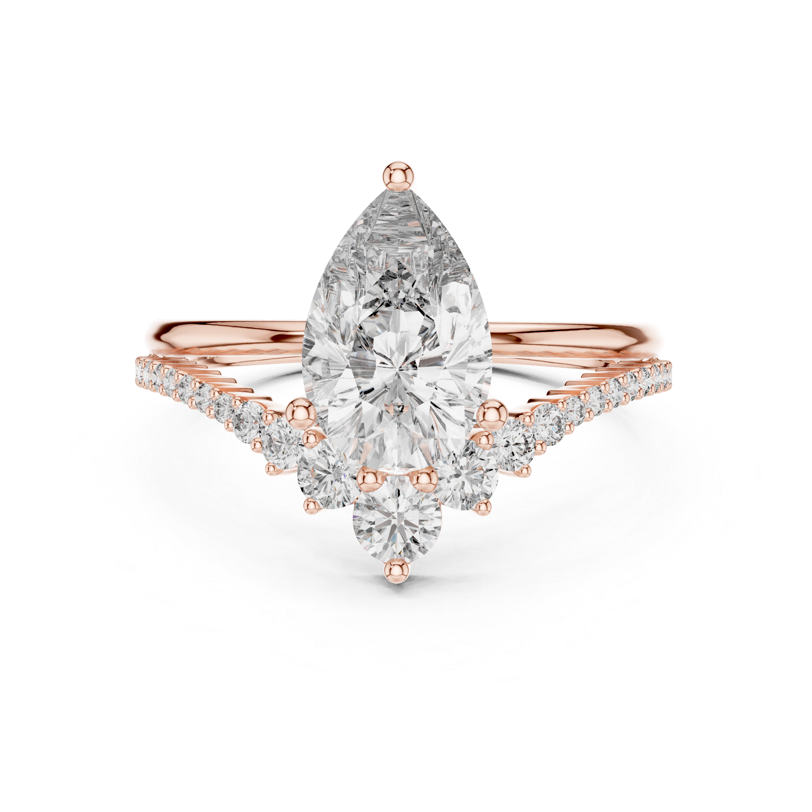 2.3 Carat Designer Pear Cut Moissanite Ring