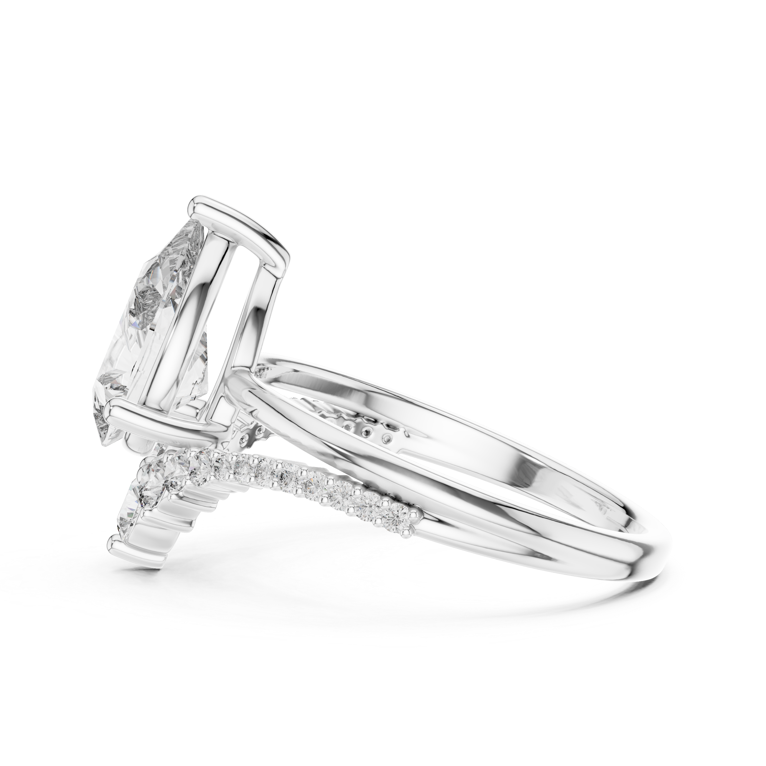 2.3 Carat Designer Pear Cut Moissanite Ring