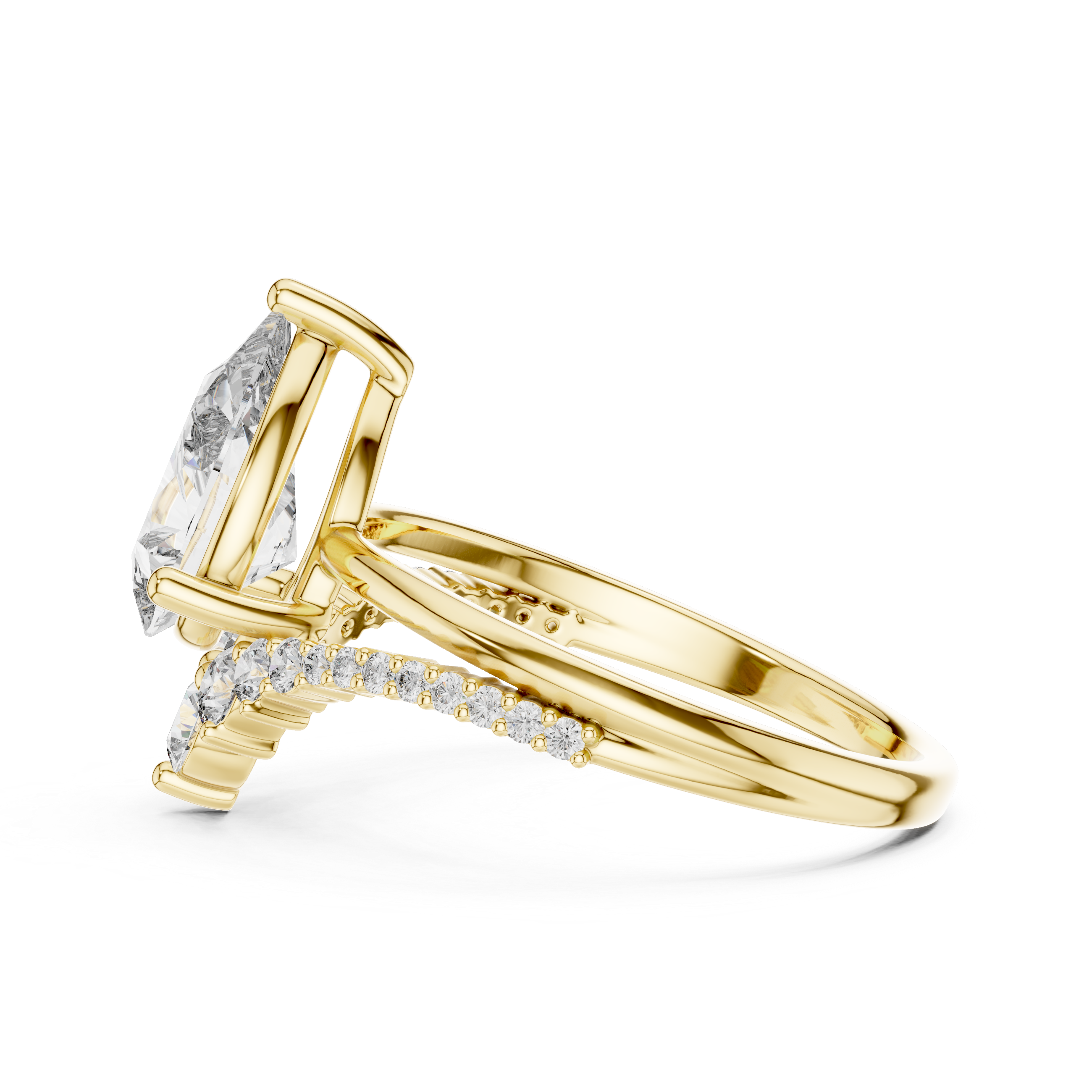 2.3 Carat Designer Pear Cut Moissanite Ring