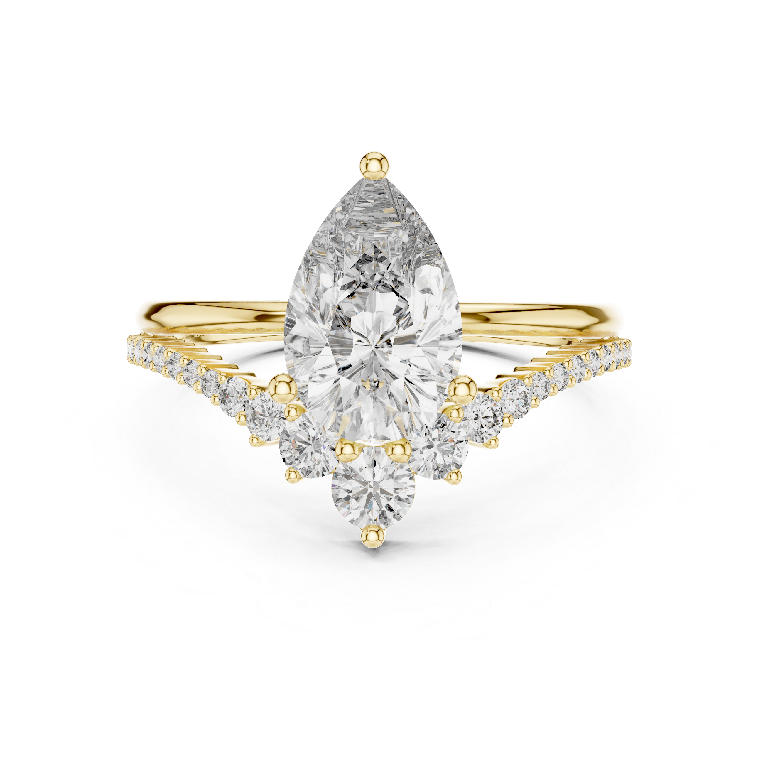 2.3 Carat Designer Pear Cut Moissanite Ring