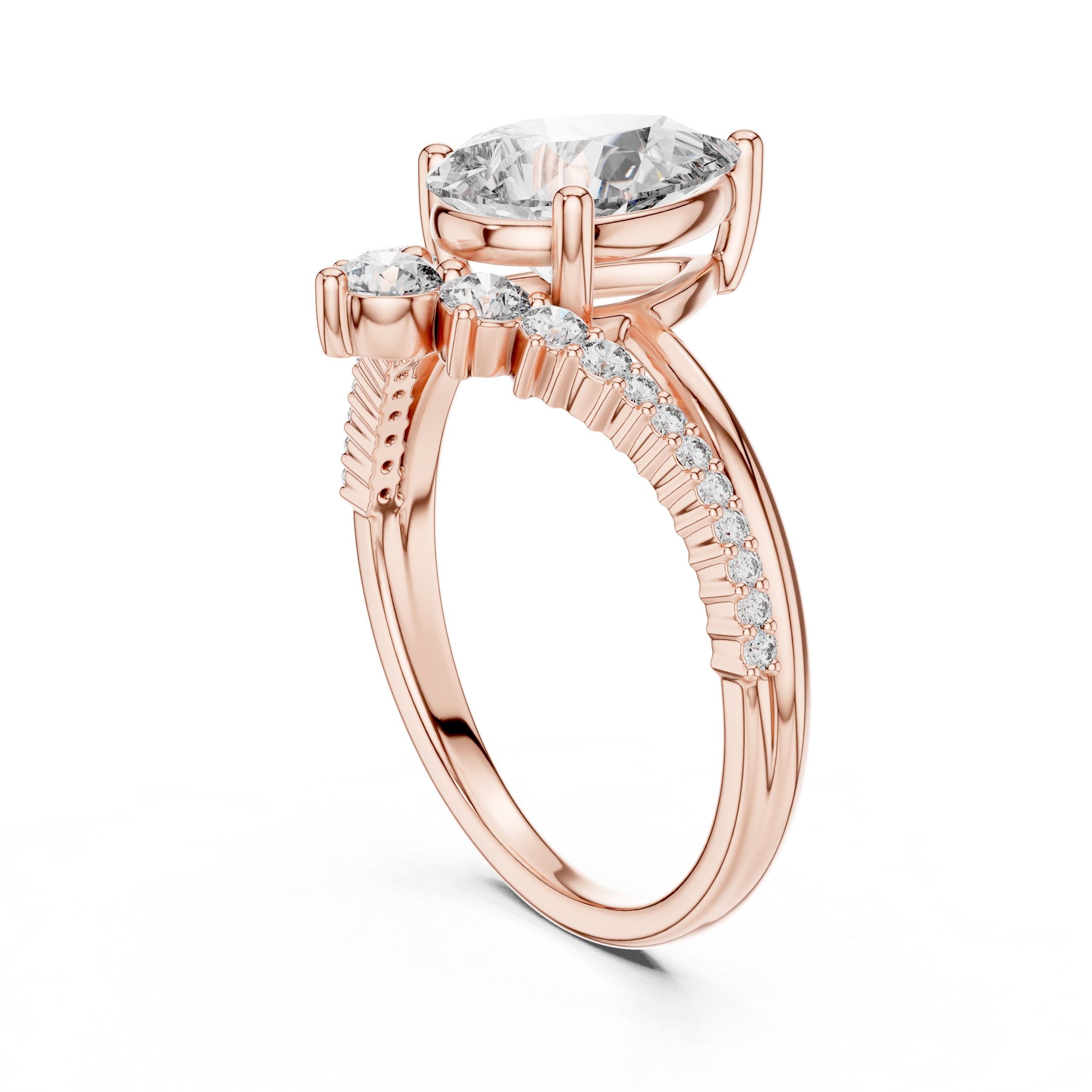 2.3 Carat Designer Pear Cut Moissanite Ring