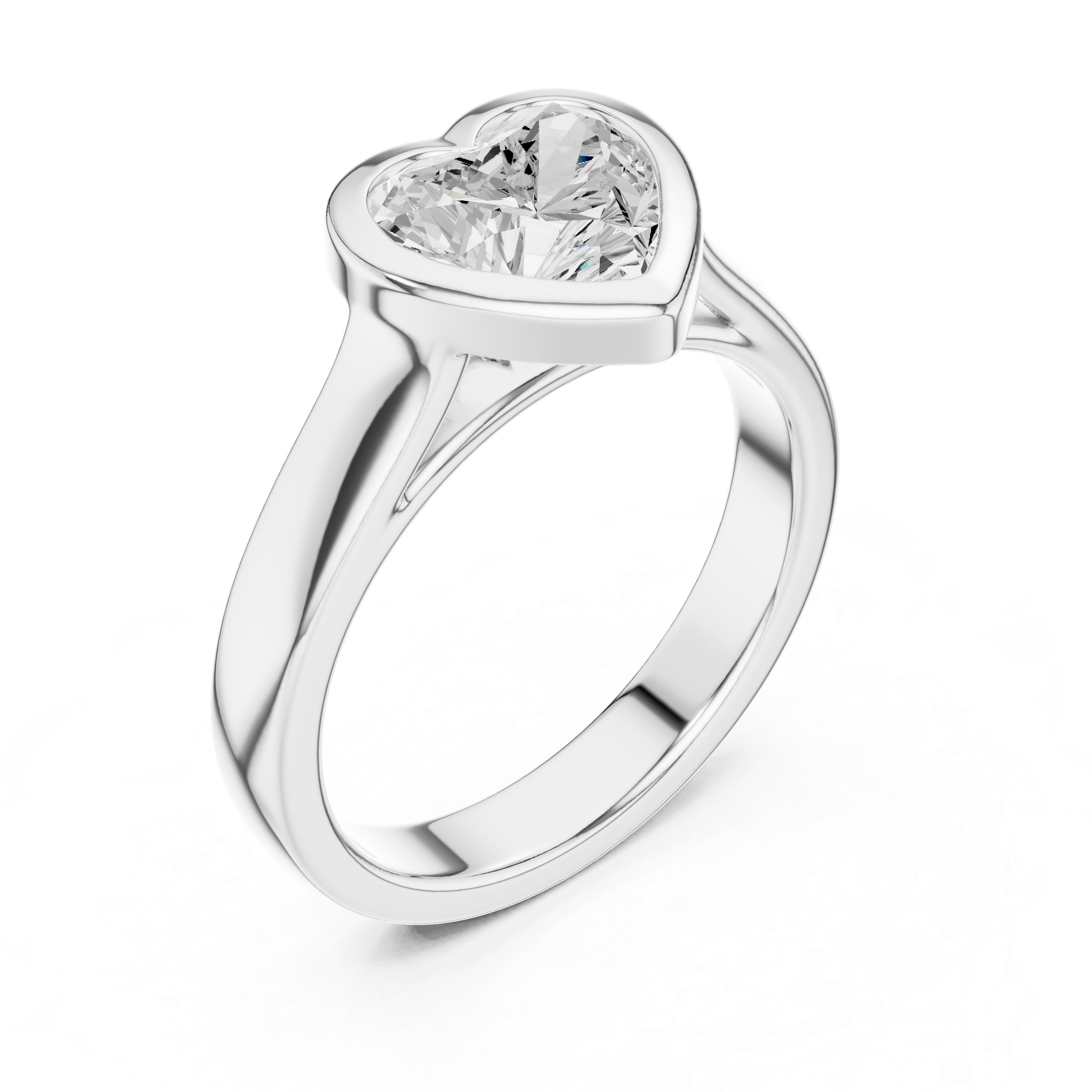 2 Carat Romantic Heart Cut Moissanite Ring