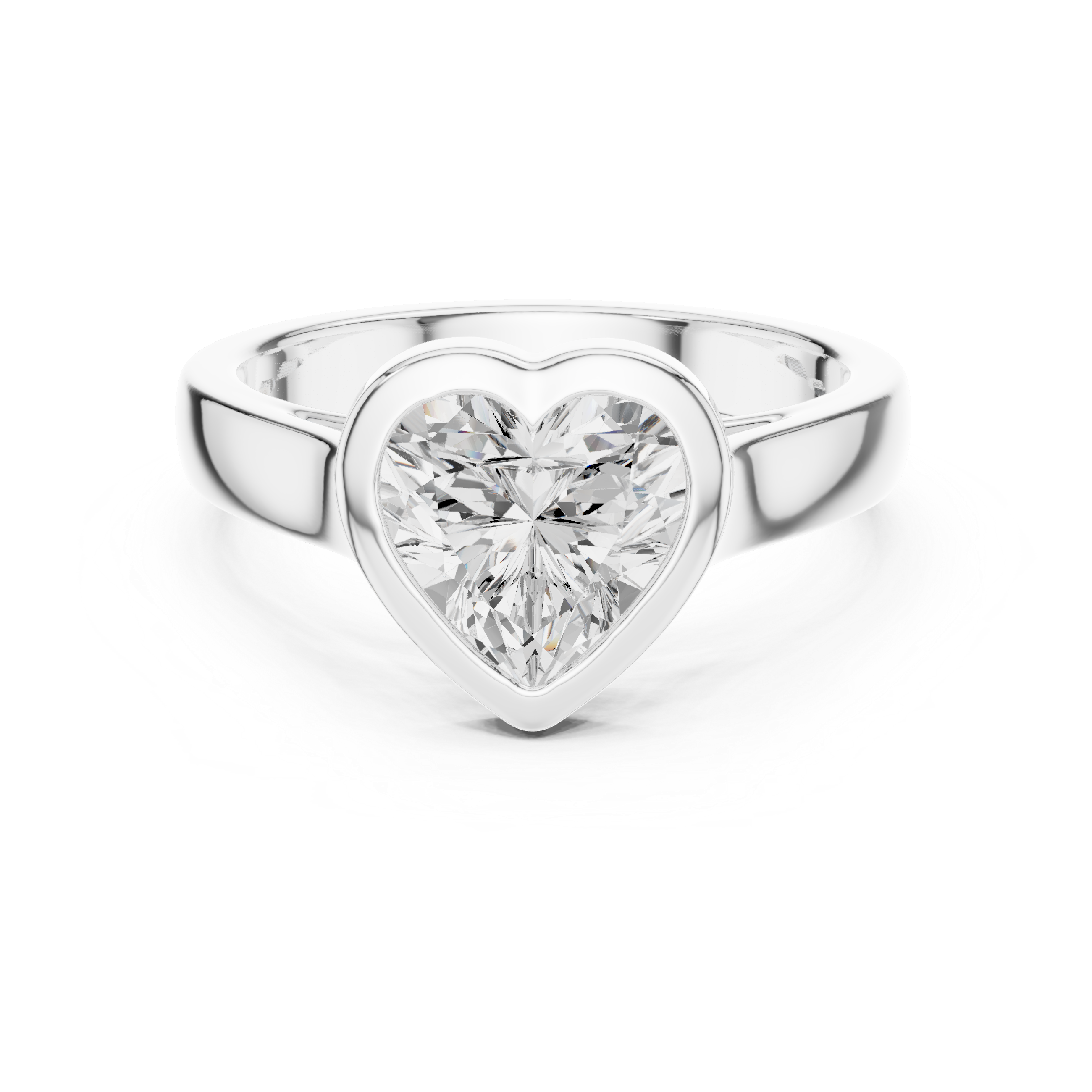 2 Carat Romantic Heart Cut Moissanite Ring