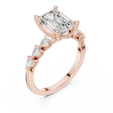 2.4 Carat Exquisite Emerald Cut Moissanite Ring