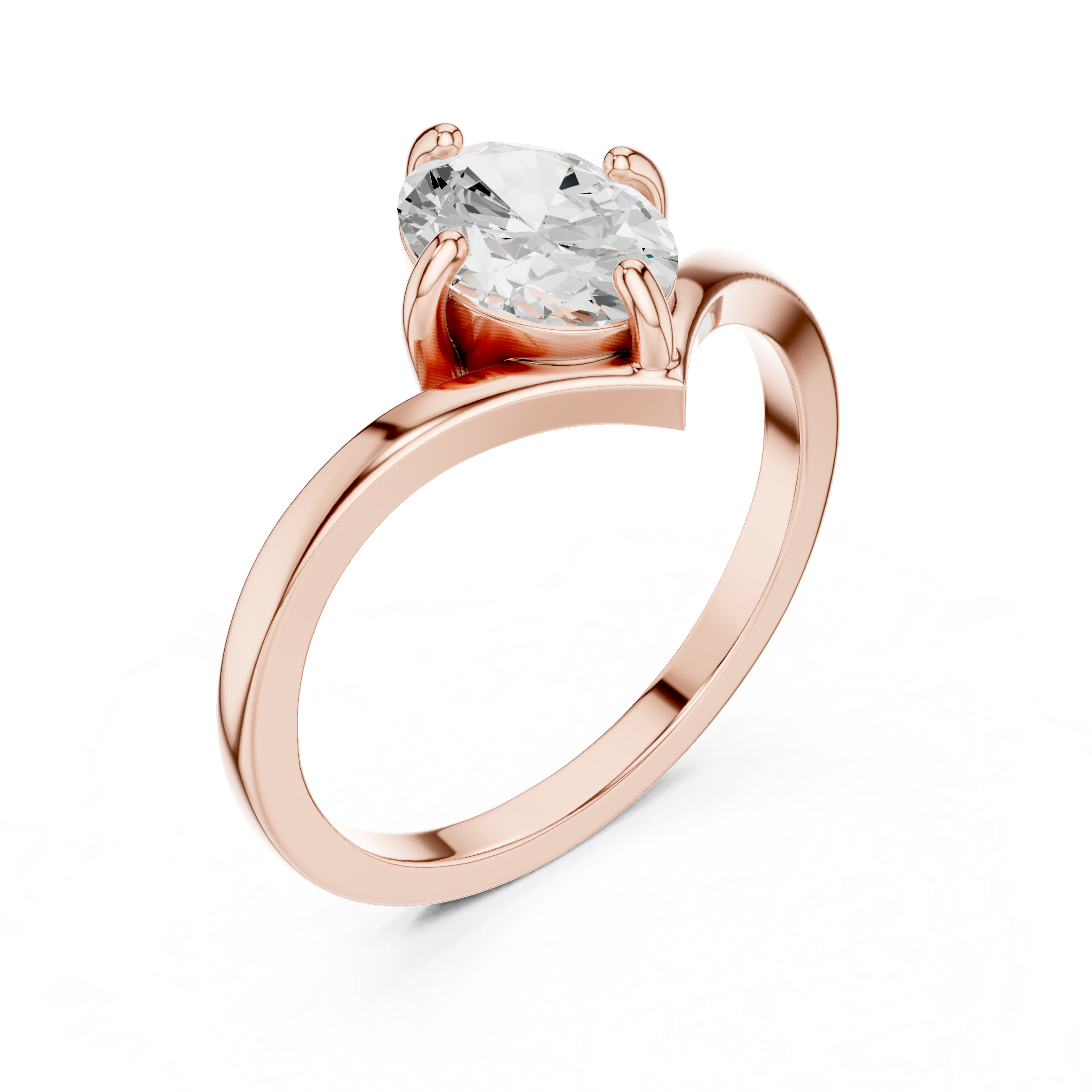 1 Carat Oval Exquisite Moissanite Ring