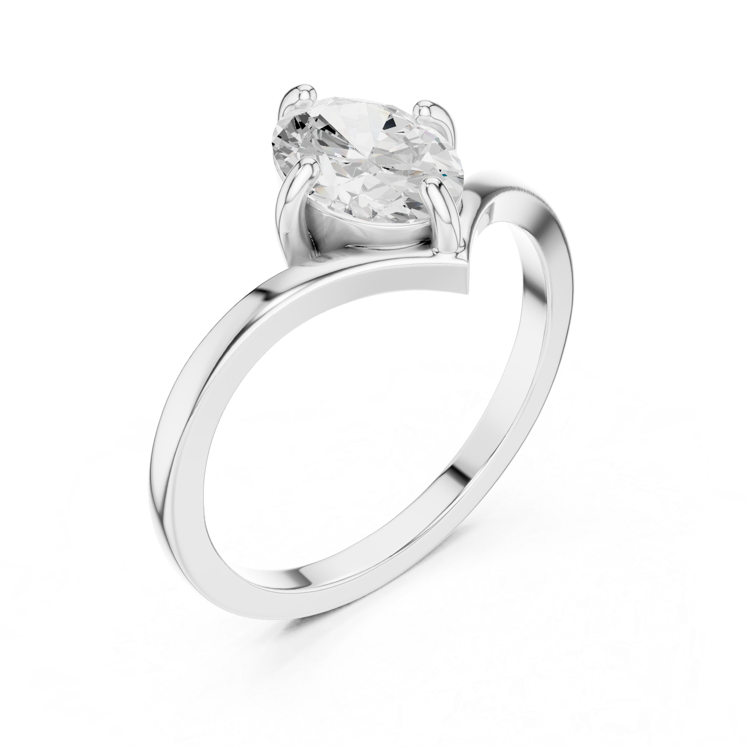 1 Carat Oval Exquisite Moissanite Ring