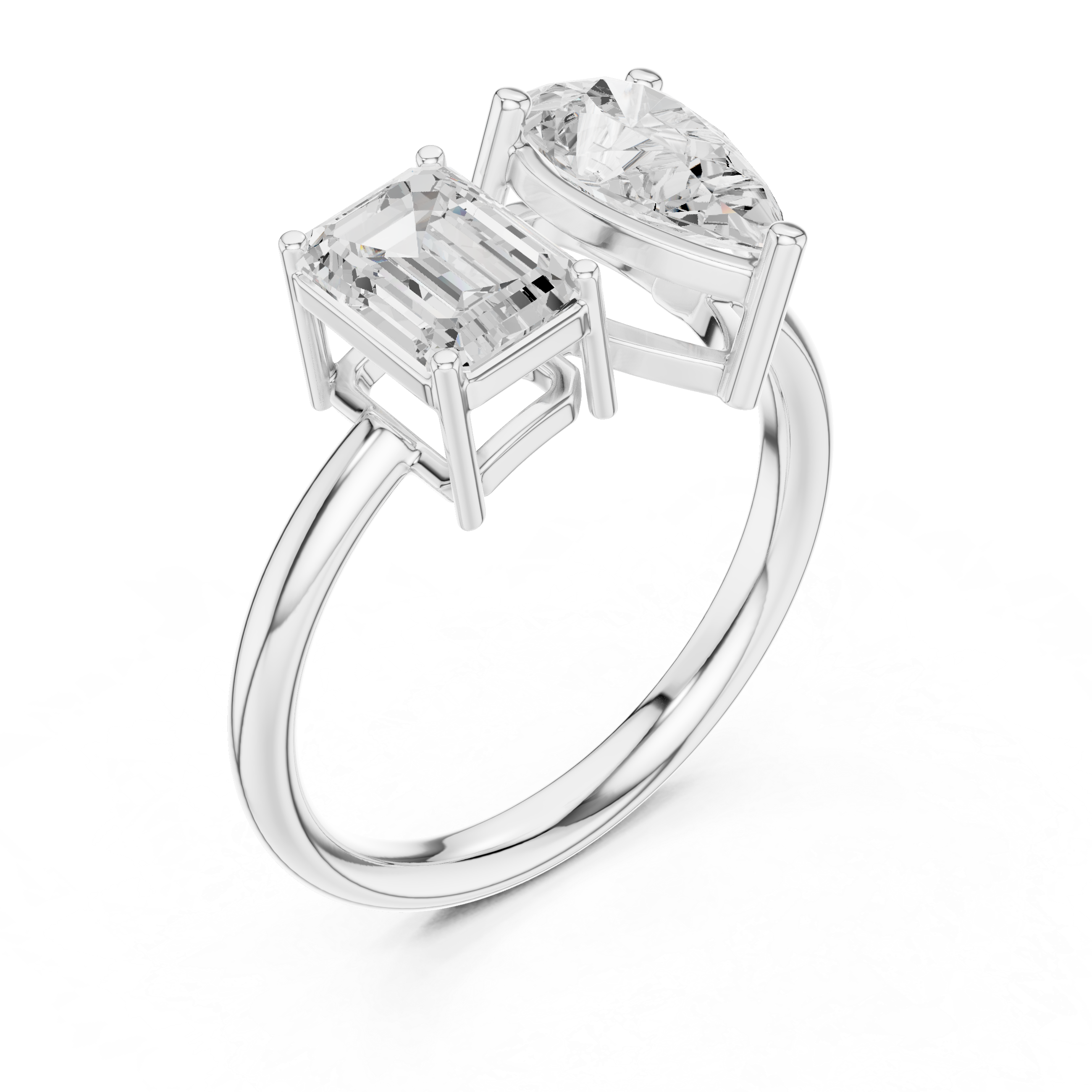 2.2 Carat Double Diamond Moissanite Ring
